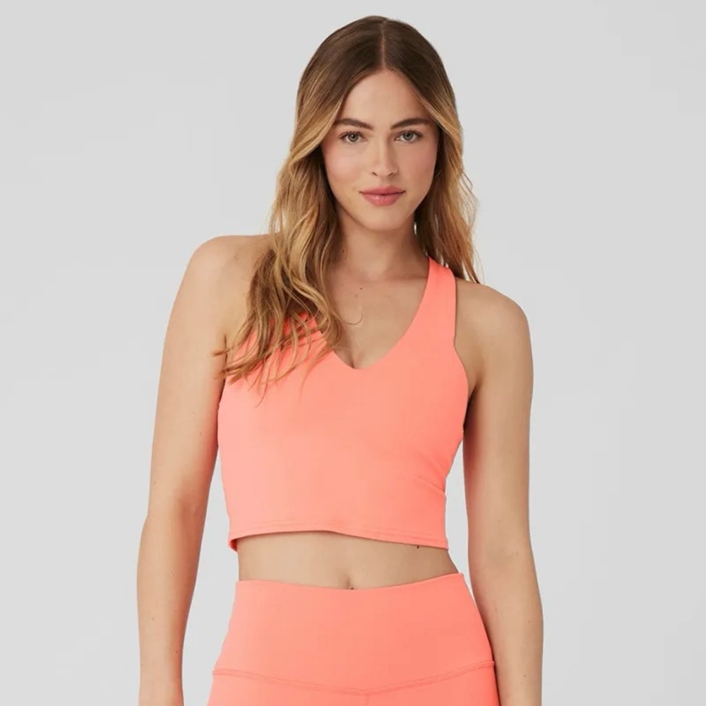 NWT Alo Yoga Real Bra Tank in Candy Orange